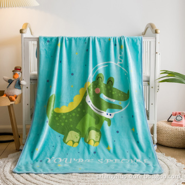 Custom printed newborn baby soft thick alligator thick baby blanket wrapper